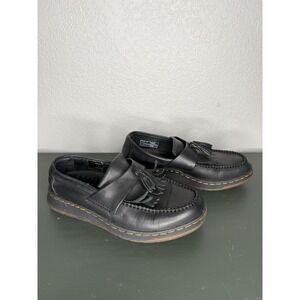 Dr Martens Edison Loafers Shoes Women's Sz 6 Black Leather EU37 UK4 Tassel‎ Work
